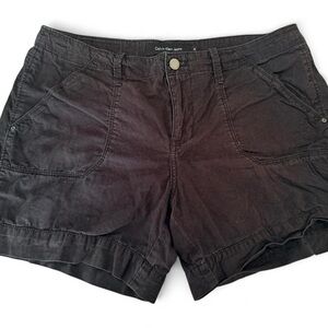 Vintage Calvin Klein Black High Waisted Utility Shorts Size 10 Y2K Minimalist